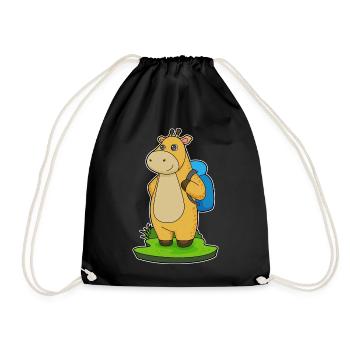 Giraffe Hiker Backpack Hiking - Drawstring Bag - black - Front