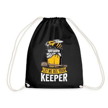 beekeeper beekeeper bees honey bee beekeeping - Drawstring Bag - black - Front