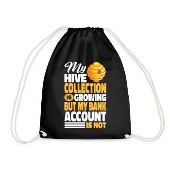 beekeeper beekeeper bees honey bee beekeeping - Drawstring Bag - black - Front