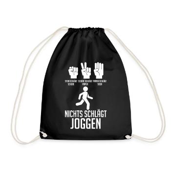 Läufer Joggen Laufen - Turnbeutel - Schwarz - Vorne