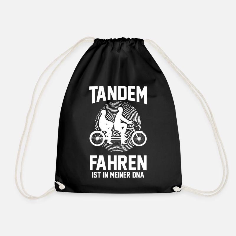 Fahrrad Radfahrer Tandem - Turnbeutel - Schwarz