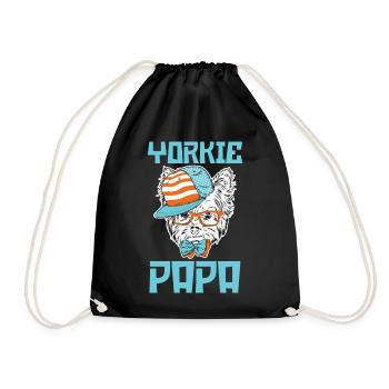 Dog Yorkie Papa - Drawstring Bag - black - Front