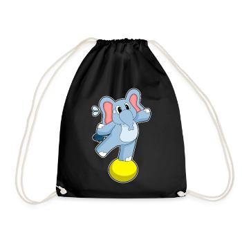 Elephant Workout Gymnastics Fitness - Drawstring Bag - black - Front