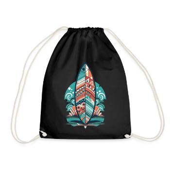 Surfboard - Drawstring Bag - black - Front
