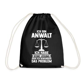 Jurist Anwalt - Turnbeutel - Schwarz - Vorne