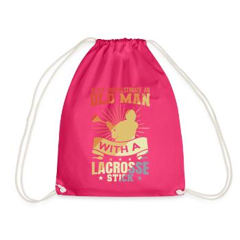 Lacrosse Grandfather - Drawstring Bag - fuchsia - Front