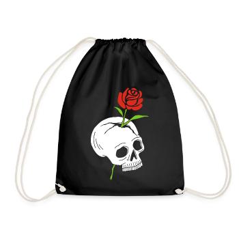 Le crâne et la rose - Sac de sport léger - noir - Devant