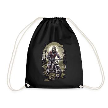 Motocross Zombie Halloween Adrenaline Biker Race - Drawstring Bag - black - Front