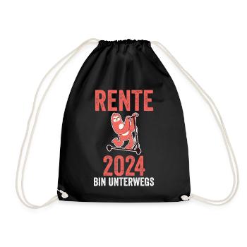 Rentner 2024 Pension Ruhestand Rente - Turnbeutel - Schwarz - Vorne