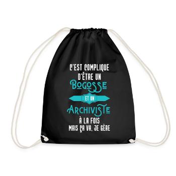 C'est compliqué d'être Un Bogosse et Archiviste - Sac de sport léger - noir - Devant