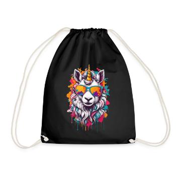 Licorne lunettes de soleil mignonne cool mignonne frange - Sac de sport léger - noir - Devant
