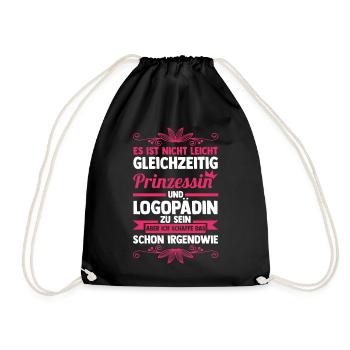 Logopädie Logopädin - Turnbeutel - Schwarz - Vorne