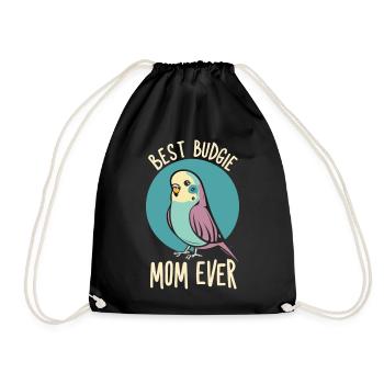 Dedicated to the budgie moms - Drawstring Bag - black - Front