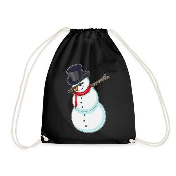 Schneemann Weihnachten Hip Hop Tanz - Turnbeutel - Schwarz - Vorne