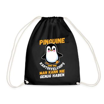 Pinguin - Turnbeutel - Schwarz - Vorne