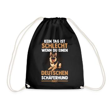 Hund Deutscher Schäferhund - Turnbeutel - Schwarz - Vorne