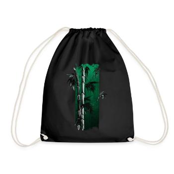 Bamboo Bliss: Eleganz in Grün - Turnbeutel - Schwarz - Vorne