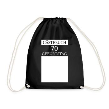 Gästebuch 70.Geburtstag Unterschrift T-shirt - Turnbeutel - Schwarz - Vorne