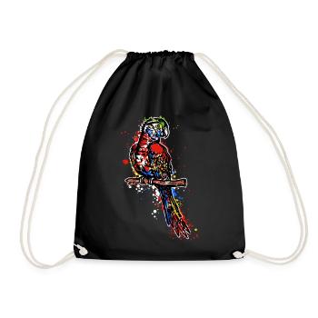 Parrot, Animal, Bird, Animal Lover, Zoo Animals, Pet - Drawstring Bag - black - Front