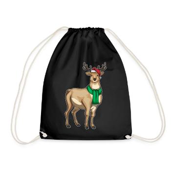 Rentier Weihnachten Winter - Turnbeutel - Schwarz - Vorne