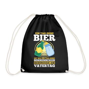 Dad Beer Father Father's Day - Drawstring Bag - black - Front