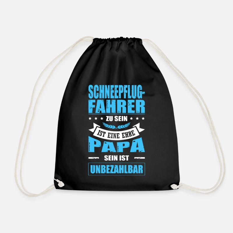 Schneepflugfahrer Zu Sein Eine Ehre Papa Vatertag - Turnbeutel - Schwarz