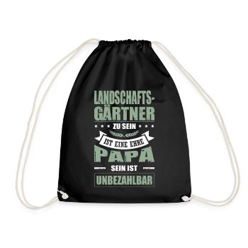 Landschaftsgärtner Sein Eine Ehre Papa Vatertag - Turnbeutel - Schwarz - Vorne