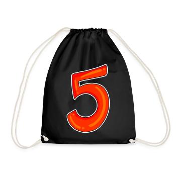 Five Number Number Symbol 5 - Drawstring Bag - black - Front