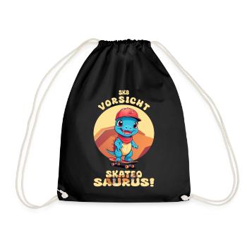 Beware of Skateosaurus - Drawstring Bag - black - Front