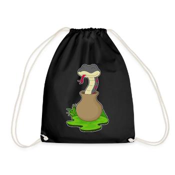 Schlange Vase - Turnbeutel - Schwarz - Vorne