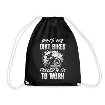 Dirt Bike Rider Motocross Dirt Biking - Drawstring Bag - black - Front