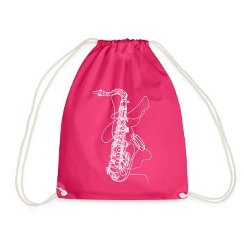 Croquis de saxophone - Sac de sport léger - fuchsia - Devant