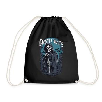 Grim Reaper « La mort attend » Art gothique - Sac de sport léger - noir - Devant