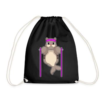 Phoque Bodybuilder Tractions Musculation - Sac de sport léger - noir - Devant
