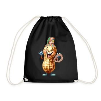 Peanut Wild West Child Kids Peanuts Nut - Drawstring Bag - black - Front