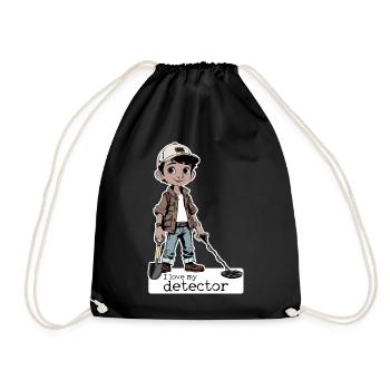 I love my detector - Drawstring Bag - black - Front