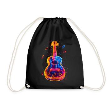 90s Ukulele - Drawstring Bag - black - Front