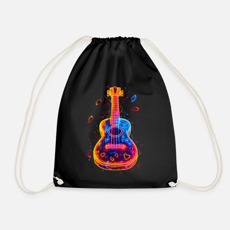 90er Jahre Ukulele - Turnbeutel - Schwarz