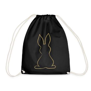 ostern hase - Turnbeutel - Schwarz - Vorne