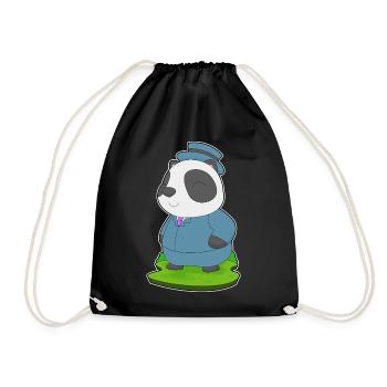 Panda Bräutigam Anzug Hochzeit - Turnbeutel - Schwarz - Vorne