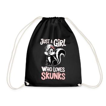 Just a Girl – Skunk Fan - Drawstring Bag - black - Front