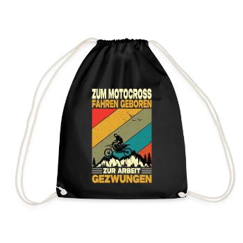 Motocrossfahrer Geschenke Motocross Biker Sprüche - Turnbeutel - Schwarz - Vorne