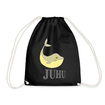 Baleine drôle - Sac de sport léger - noir - Devant