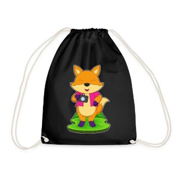 Fuchs Fotograf Kamera - Turnbeutel - Schwarz - Vorne