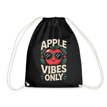 Apple Vibes Only Fall Autumn Apple Picking - Turnbeutel - Schwarz - Vorne