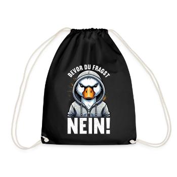 Before you ask No Swan Bad mood - Drawstring Bag - black - Front