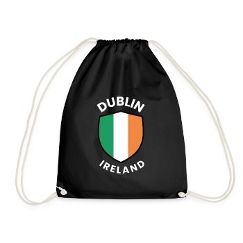 Dublin shield with the colours of Ireland - Drawstring Bag - black - Front