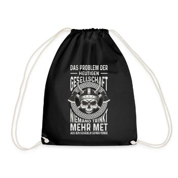 Tenue viking Valhalla Mythologie nordique - Sac de sport léger - noir - Devant