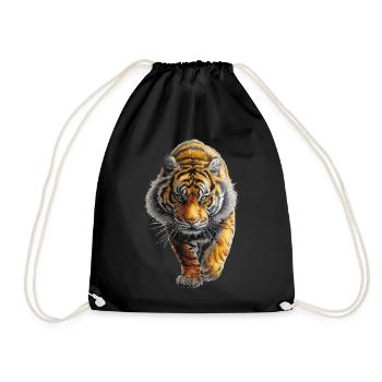Tiger - Drawstring Bag - black - Front