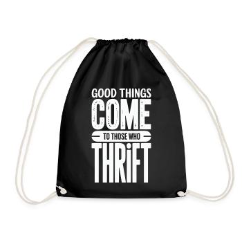 Good Things Come Thrift - Drawstring Bag - black - Front